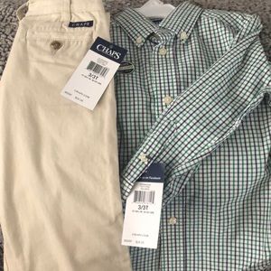 Chaps khakis and dress shirt